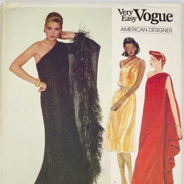 Vogue American Designer, Pattern 2832, FACTORY FOLDED, Size 12, Edith Head, 1970s, Evening Gown, Formal Dress, Sew In Label