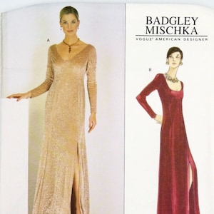 Vogue American Designer, Pattern 2073, FACTORY FOLDED, Sizes 12, 14, 16, Badgley MISCHKA, 1997, Evening Dress, Long Dress, Party Dress