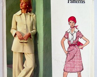 Vogue Paris Original, Pattern 2717, FACTORY FOLDED, Size 12, Christian DIOR, 1972, Sew in Label, Shirt-Dress, Wide Flared Pants, Tunic Top