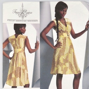 Vogue American Designer, Pattern V1086, FACTORY FOLDED, Sizes 8, 10, 12, 14, 16, Tracy Reese, 2009, Sleeveless Dress, Summer Dress