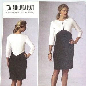 Vogue American Designer, Pattern V1431, Sizes 16 - 18 - 20 - 22 - 24, Tom & Linda Platt, 2015, Factory Folded, Day Dress, Professional Dress