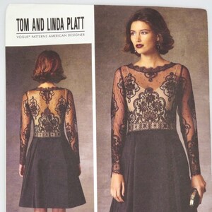 Vogue American Designer, Pattern V1428, Sizes 16-18-20-22-24, Tom & Linda Platt, 2014, Factory Folded, Cocktail Dress, Party Dress