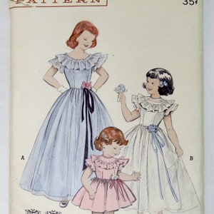 Vintage Butterick Pattern, Vintage Girl&#39;s Dress, Pattern 6202, Size 8, 1950s, Party Dress Pattern, Girl&#39;s Party Dress Pattern