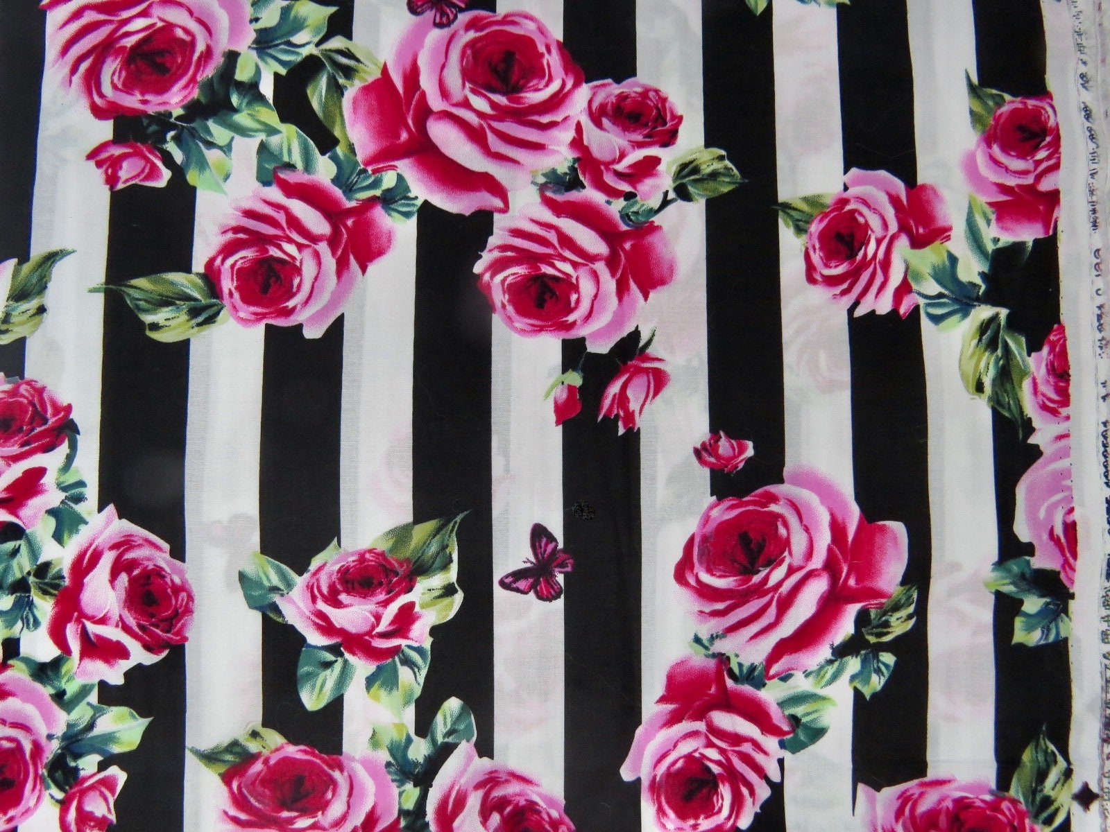 Red Roses Fabric - Etsy