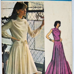 Vogue Couturier Design, Pattern 1102, Size 10, Belinda Bellville of London, 1970s, FACTORY FOLDED, Biased Bodice, Full Skirt