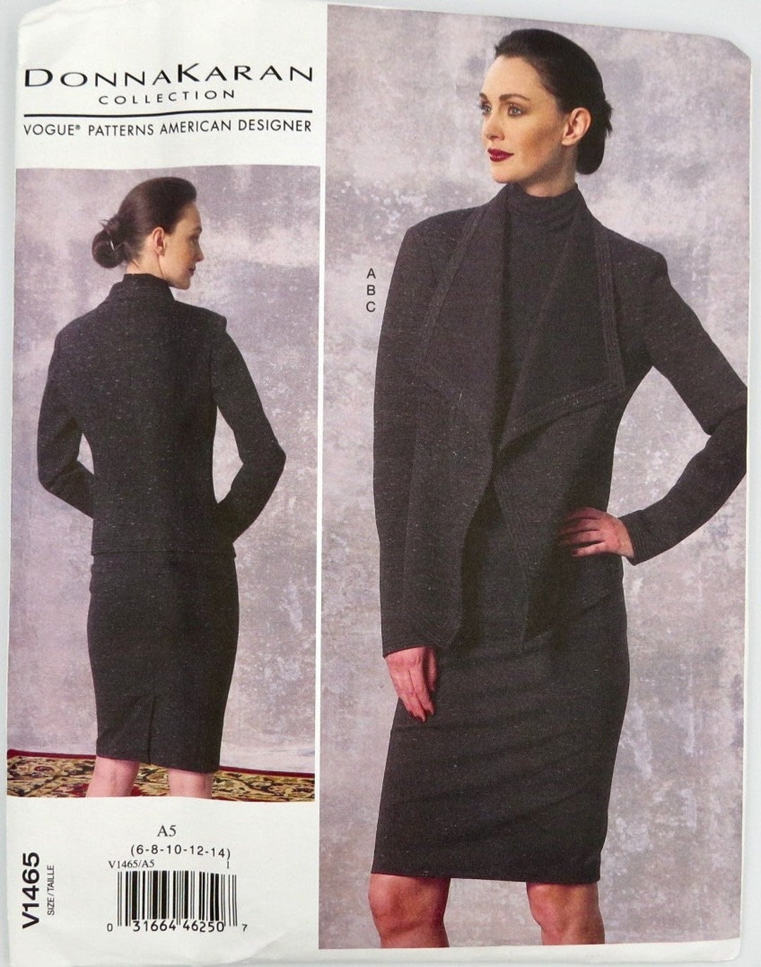 Vogue American Designer, Pattern V1465, Sizes 6 8 10 12 14, DONNA KARAN ...
