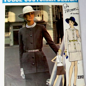 Vogue Couturier Design, Factory Folded, Pattern 2312, Size 14, JO MATTLI, Label Included, 1960s, Dress and Jacket,