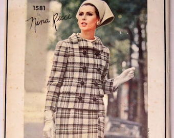 Vogue Paris Original Nina Ricci Suit Pattern, 1960s, Sizes 12 & 18 (Factory Folded)