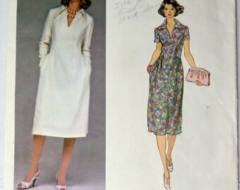 Vogue Designer Original, Factory Folded, 2 Patterns 1394, Sizes 12 & 16, Sybil Connolly, 1970s, Fitted Bodice w Skirt Gathered to High-Rise