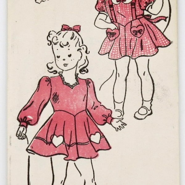 Vintage New York Pattern, Vintage Girl's Frock, Pattern 1700, Size 6, 1940s, Little Girl's Dress Pattern, Dress for Little Girls