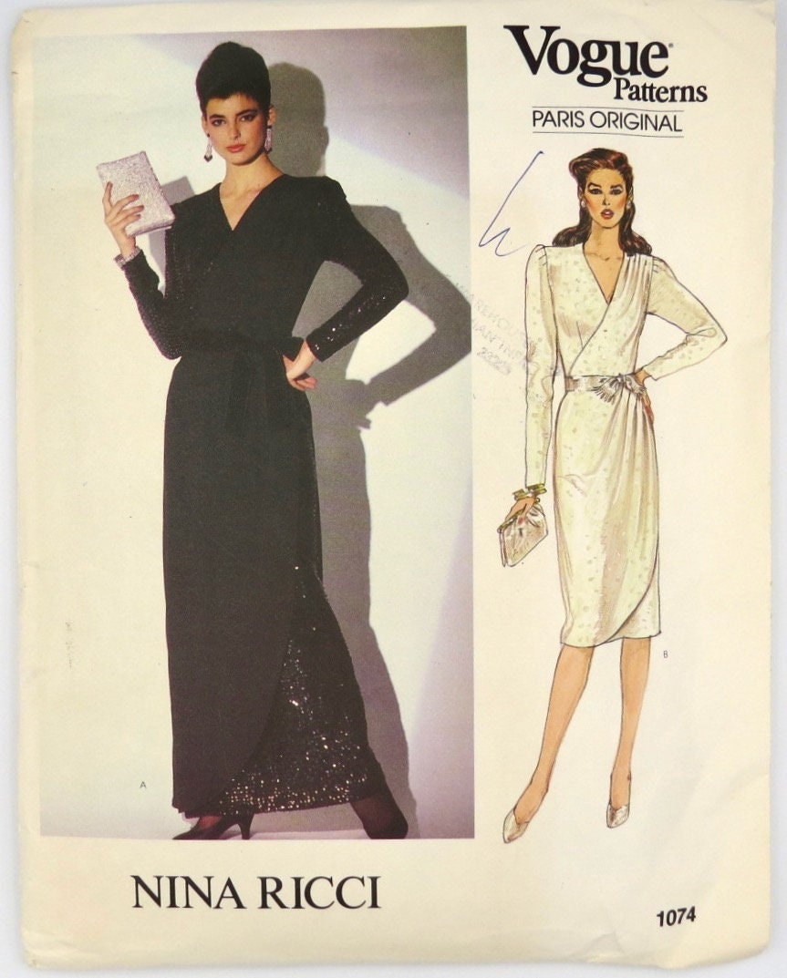 Patron De Couture Vogue Vintage 1983 - Chemisier Perry Ellis Motif B34 - Plan De Coupe Non Découpé (neuf)