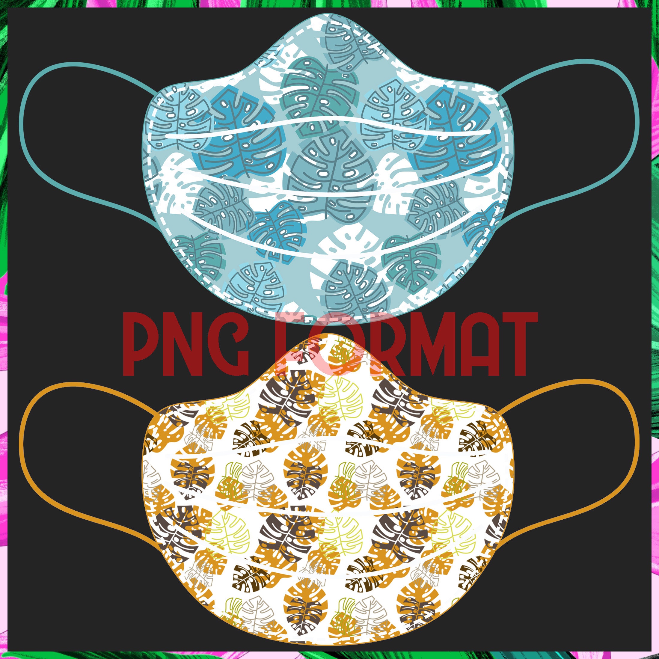 Face Mask PNG Mask Clip art Medical Mask Set PNG Quarantine Etsy