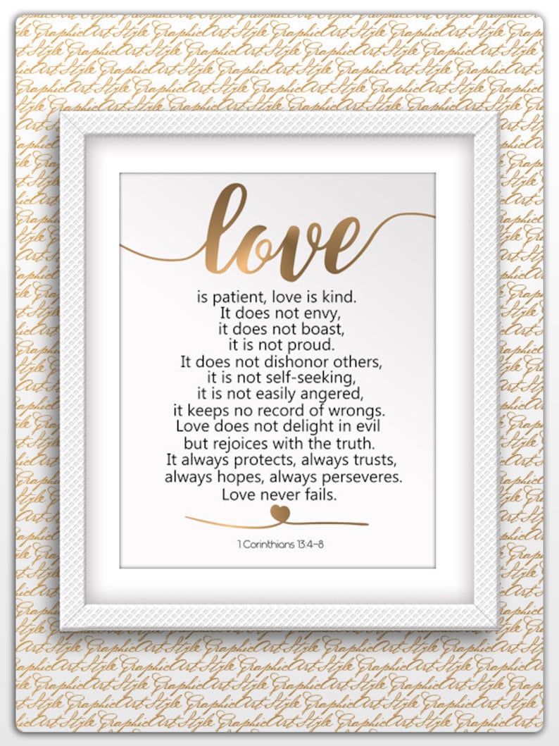 Love is Patient Love is Kind Art 1 Corinthians 1348 Bible Etsy