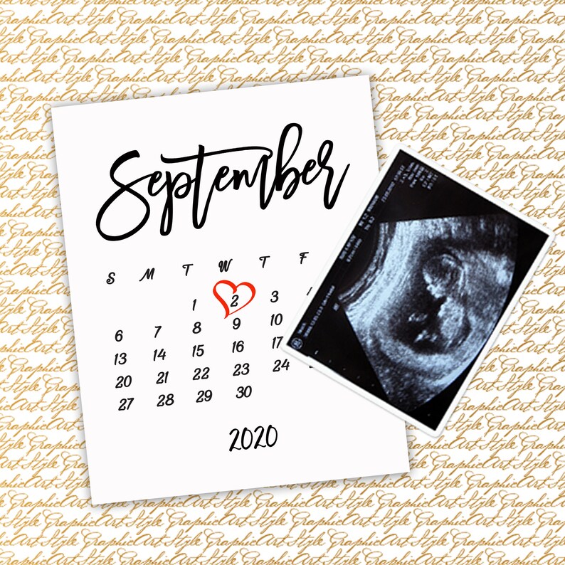 Baby Announcement Due Date Calendar Pregnancy Announcement Etsy
