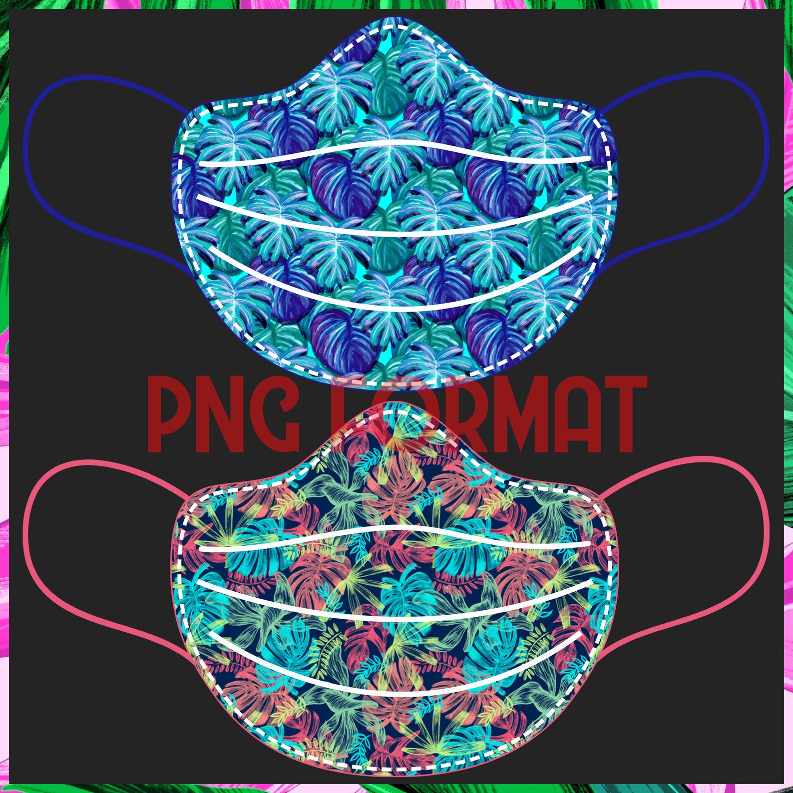 Face Mask PNG Mask Clip art Medical Mask Set PNG Quarantine Etsy