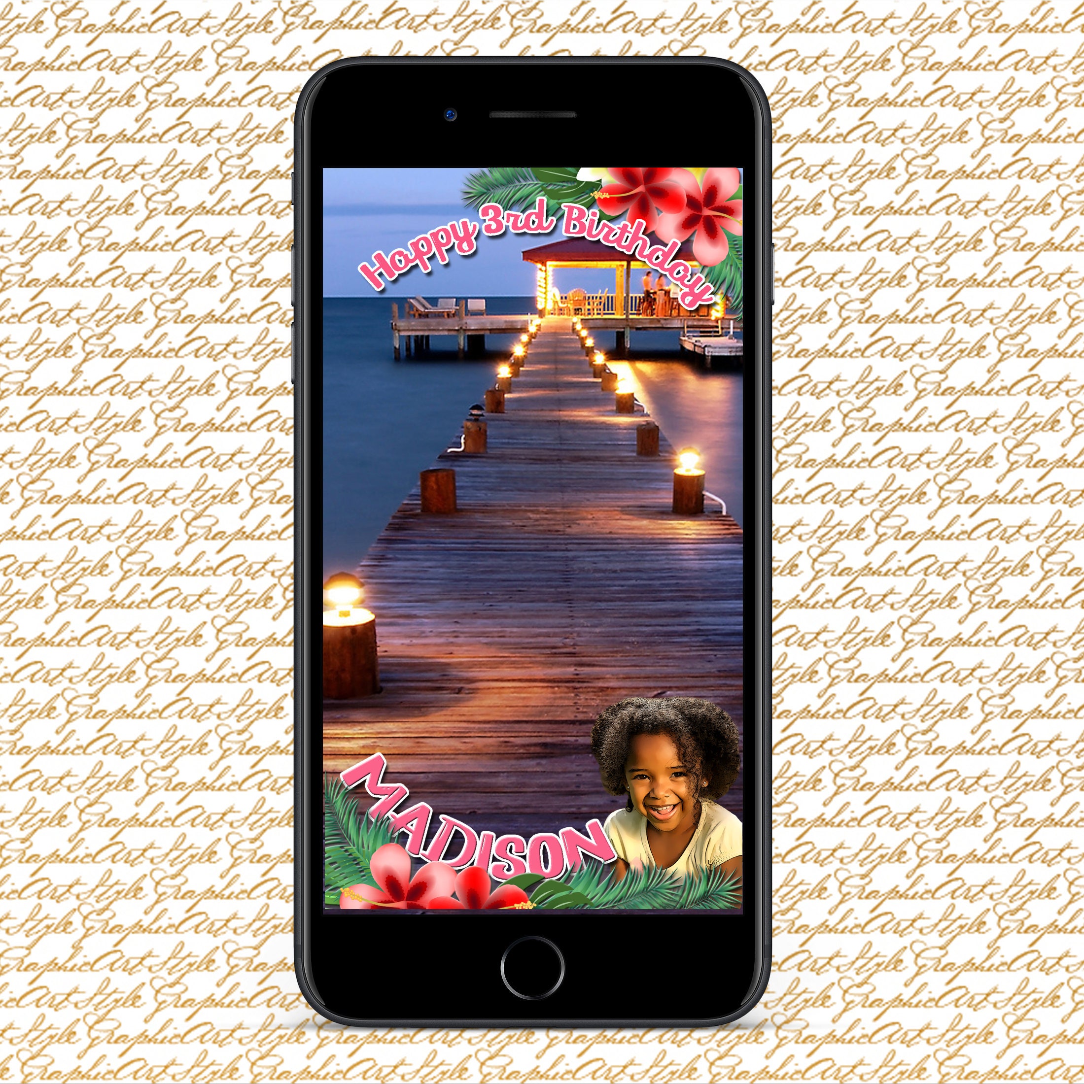 Geofilter Hawaii Snapchat filtre anniversaire Geofilter Etsy