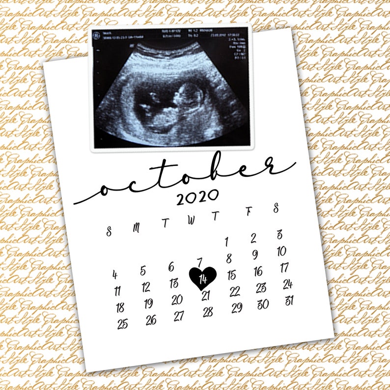 Pregnancy Announcement Calendar Custom Pregnancy Due Date Etsy