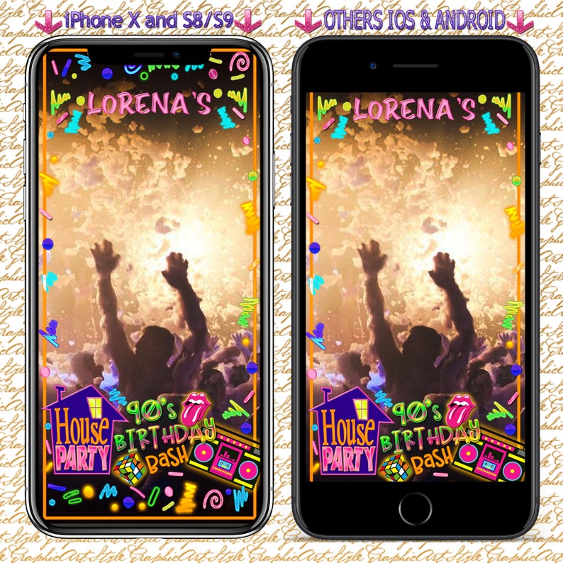90s Party Snapchat Filter 80s Party Snapchat Geofilter 90s Etsy