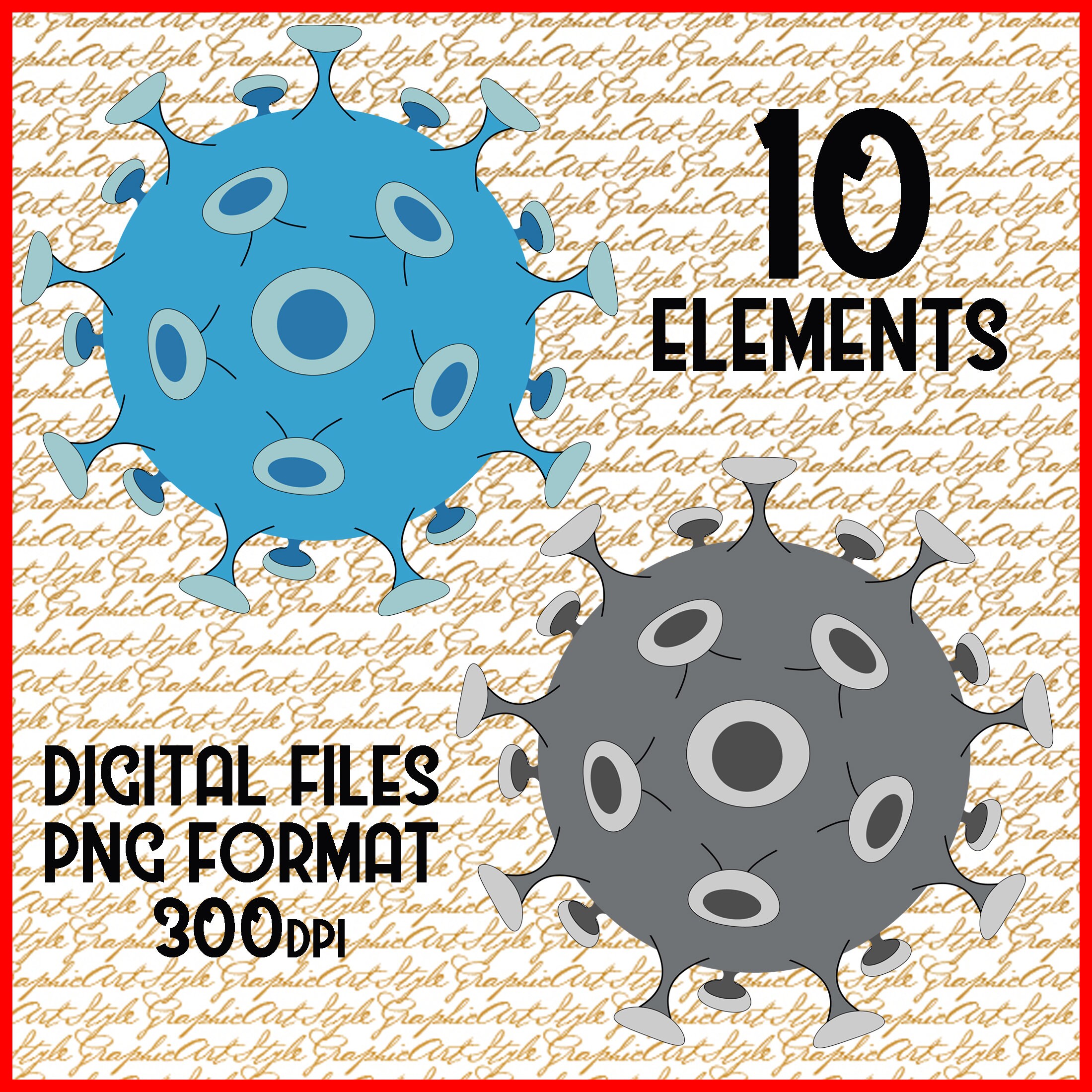 Virus PNG Virus Clip art Virus Vector Digital Design Virus set | Etsy