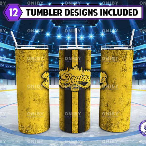 Hockey Skinny Tumbler 20 oz Sublimation Design PNG - Hockey Team Tumbler Straight and Tapered PNG