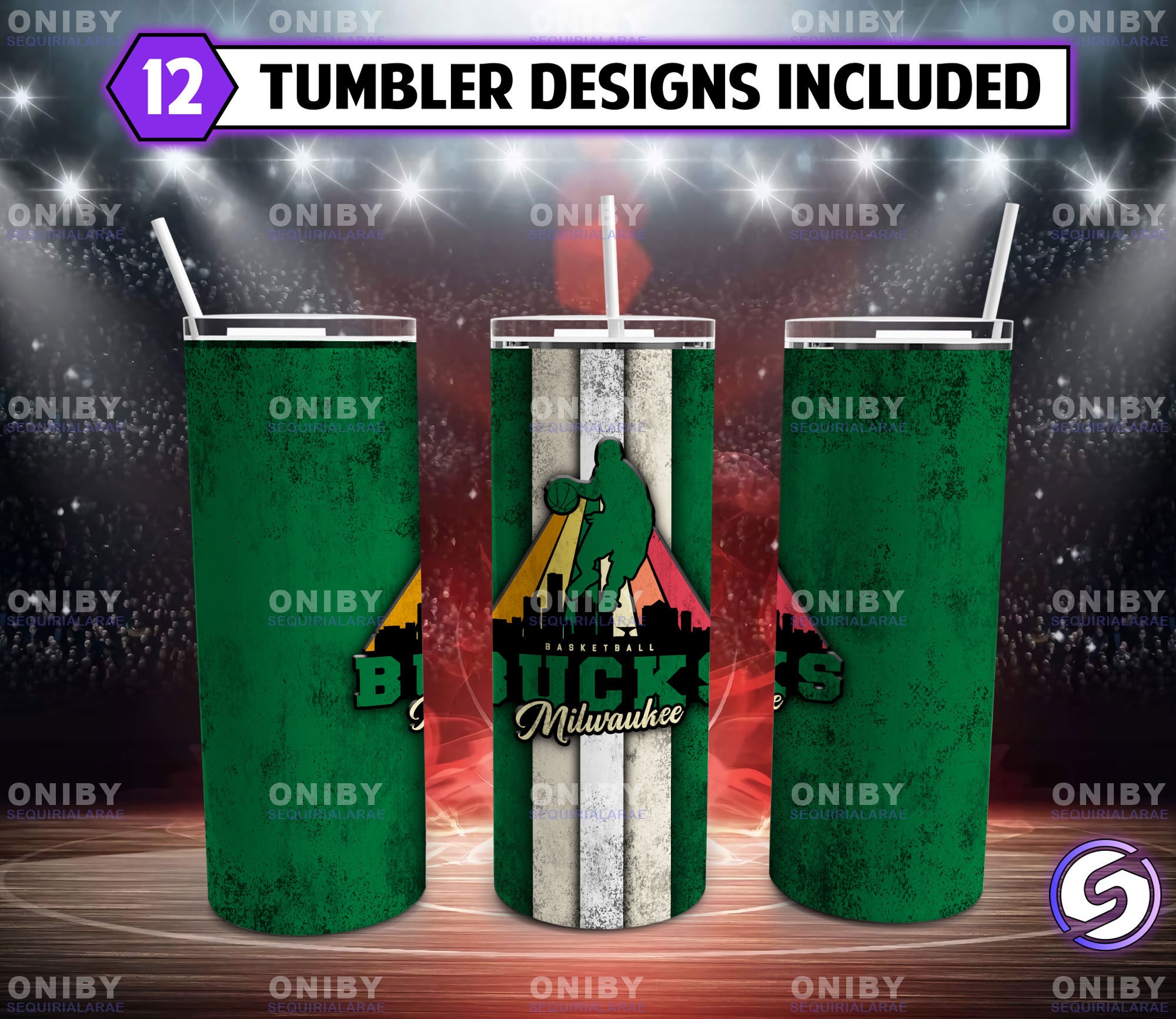 Milwaukee Bucks Tumbler Wrap, NBA Tumbler Design, 20oz Tumbl