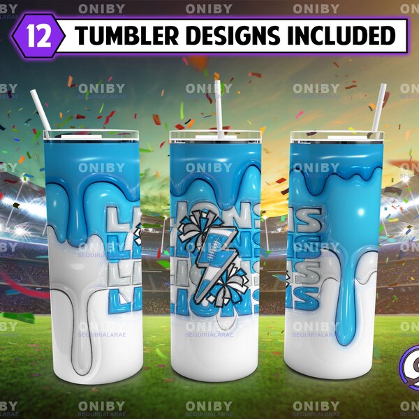 American Football Inflated Puff Skinny Tumbler 20 oz Sublimation Design PNG - Football Team Tumbler Straight and Tapered PNG