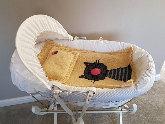 Girls Baby Blanket Handmade Knitted Crochet Pink LINED Moses Basket Pram Cot