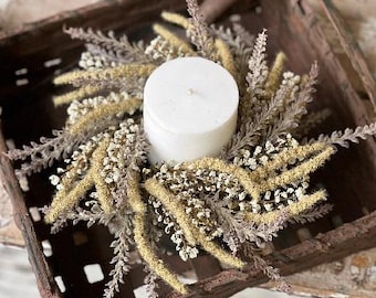 Nature Yield Candle Ring || Fall Candle Ring || Harvest Candle Ring || Fall Greenery || Candle Stick Topper || Candlestick Filler | Greenery