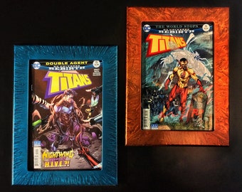 Frame for comic books, Marbleized color Comic book displays  for use with sheet protector or toploader