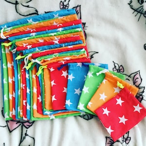 Custom Pass the Parcel Bags: Fabric, Reusable, Drawstring Favor Bags, Set of 6+