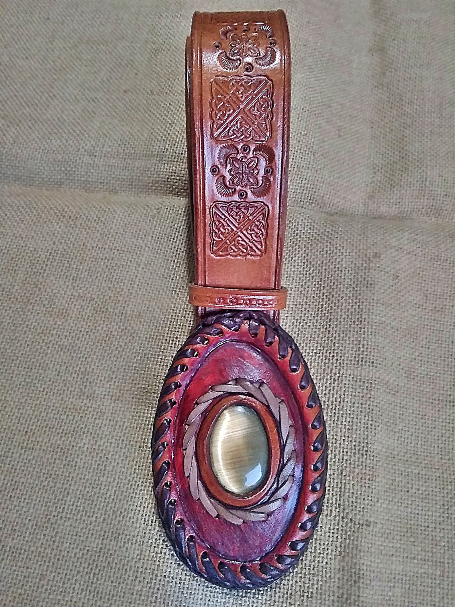 Leather belt diecut with handcrafted buckle and Etsy