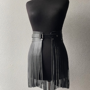 Harness skirt,fringe skirt , leather skirt