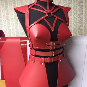 Space harness with bra,space costume,holographic leather