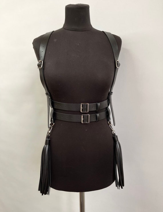 Vegan Leather Body Harness Vegan Belted Harness – Midnight Hour main image 3