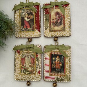 Handmade Quilted Ornament; Padded Crazy Quilt Decoration With Rhinestone Trim