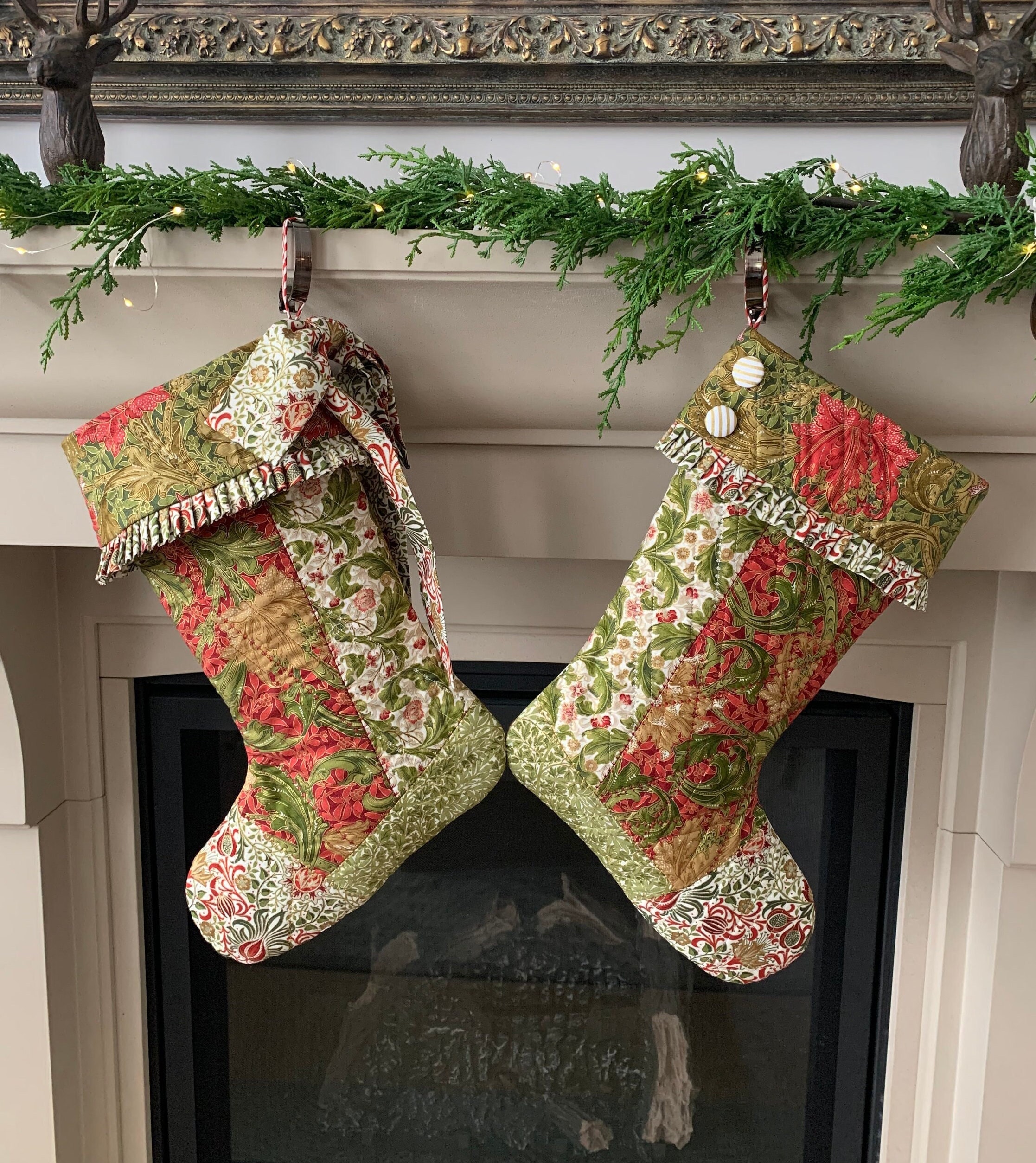 MABOSY Large Kids Christmas Stocking Bags Hanging Socks With Name Tags