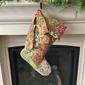 William Morris Multi Colour Stockings, Handmade Quilted Patchwork for Family Set