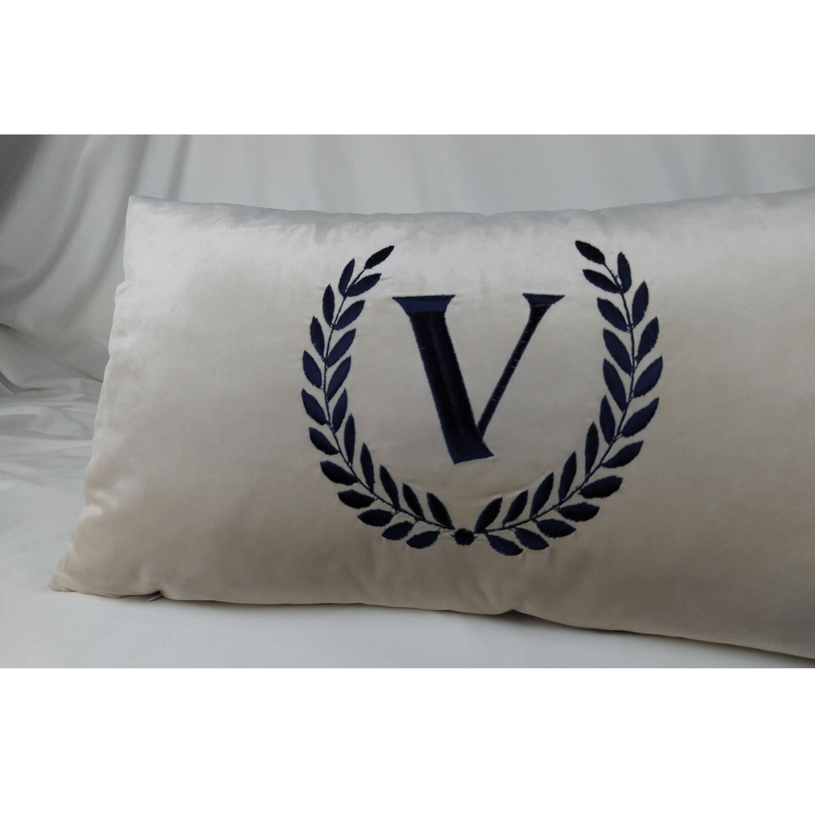 Lumbar pillowivory velvet monogrammed pillow covers ivory Etsy