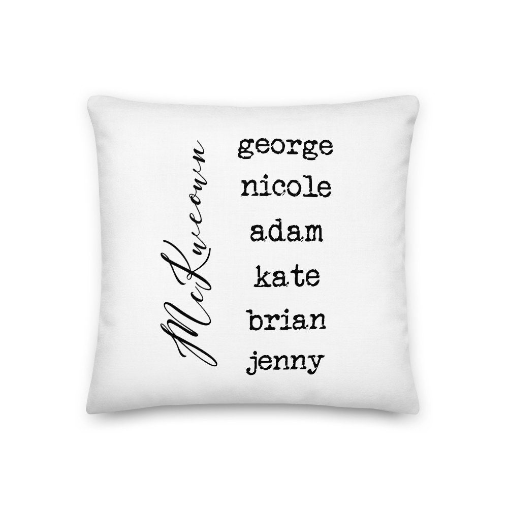 Throw pillownames pillow names cushion gift for grandma Etsy