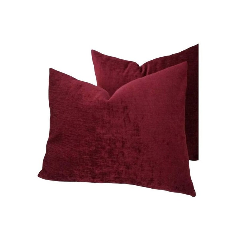 Throw Pillowmaroon Chenille Pillow Covers Maroon Chenille Etsy