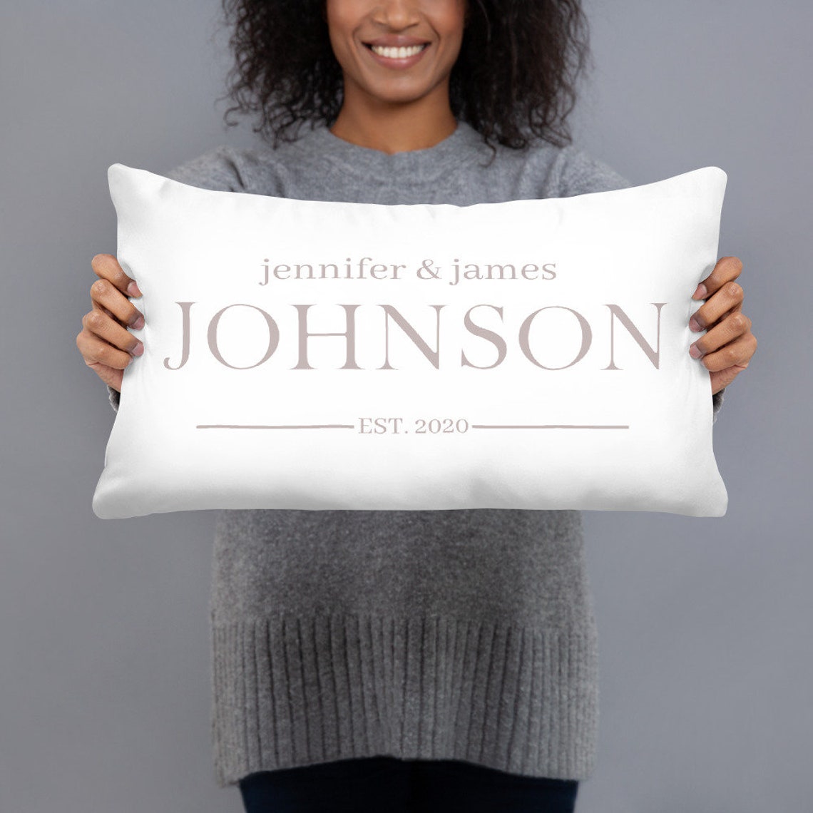 Personalized couple pillow in size 20x12 Etsy