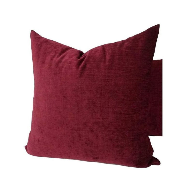 Throw Pillowmaroon Chenille Pillow Covers Maroon Chenille Etsy