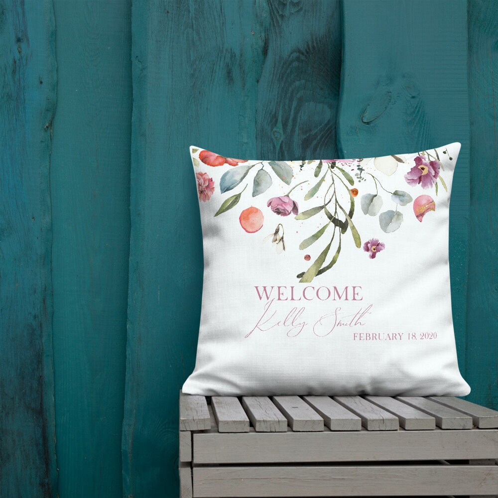 Throw pillow personalized pillow gift 1st birthday throw Etsy