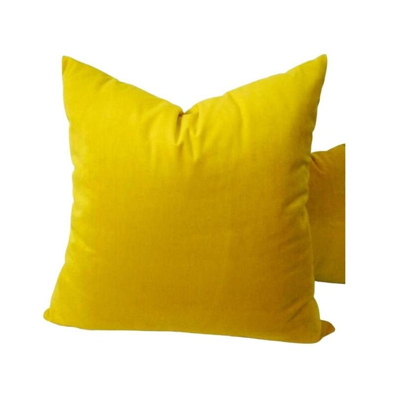 Lumbar pillow yellow velvet pillow covers yellow velvet Etsy