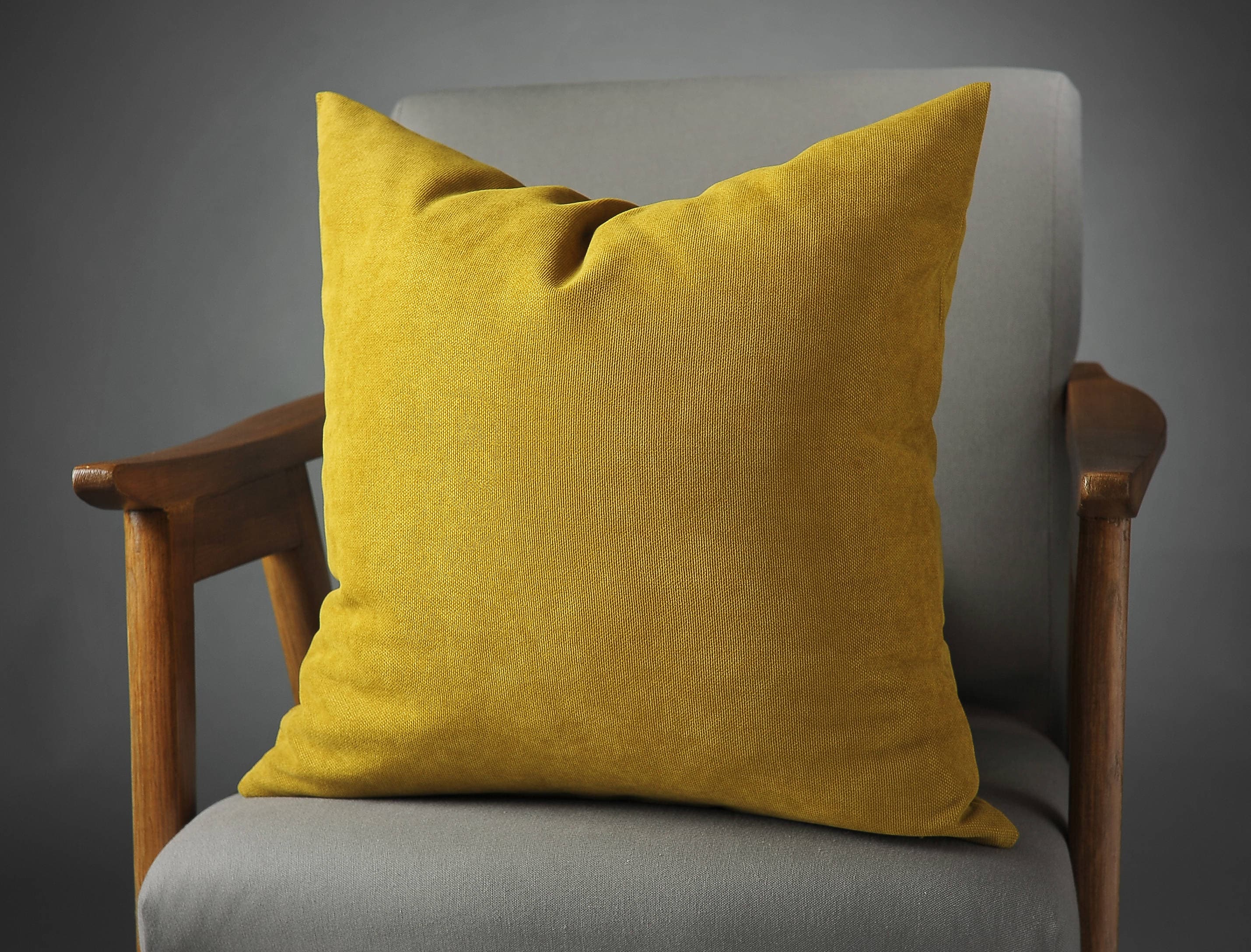 Mustard Pillow Mustard Cushion Mustard Velvet Pillow Etsy