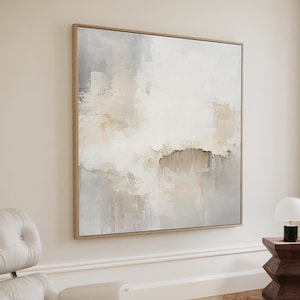 Impresión de arte abstracto contemporáneo, arte imprimible en beige y gris suave, póster minimalista moderno neutro, descarga instantánea, decoración de pared imprimible.