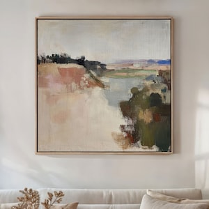 Impressão de paisagem abstrata, arte vintage em cores suaves, arte para impressão, pintura sombria, pôster minimalista moderno, DOWNLOAD INSTANTÂNEO, decoração de parede