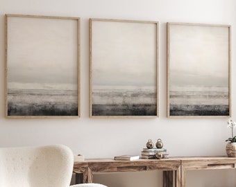 Beige Abstract Print Set of 3, Neutral Art, Nordic Modern Printable Art, Abstract Painting, Modern Minimalist Poster, Printable Wall Decor