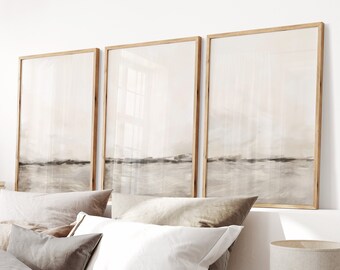 Beige Abstract Print Set of 3, Neutral Art, Nordic Modern Printable Art, Abstract Painting, Modern Minimalist Poster, Printable Wall Decor