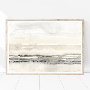 Beige And Grey Painting, Abstract Watercolor Print, Printable Art, INSTANT DOWNLOAD, Modern Minimalist Poster, Printable Wall Decor